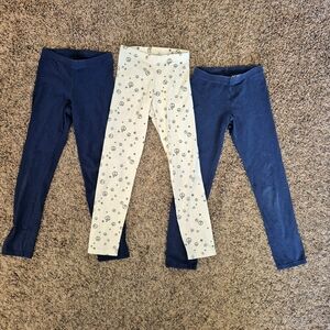 Lot of 3 Old Navy Girl's Blue and White Leggings Size 8